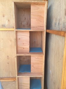 This nest box tower will accomodate four mated pairs