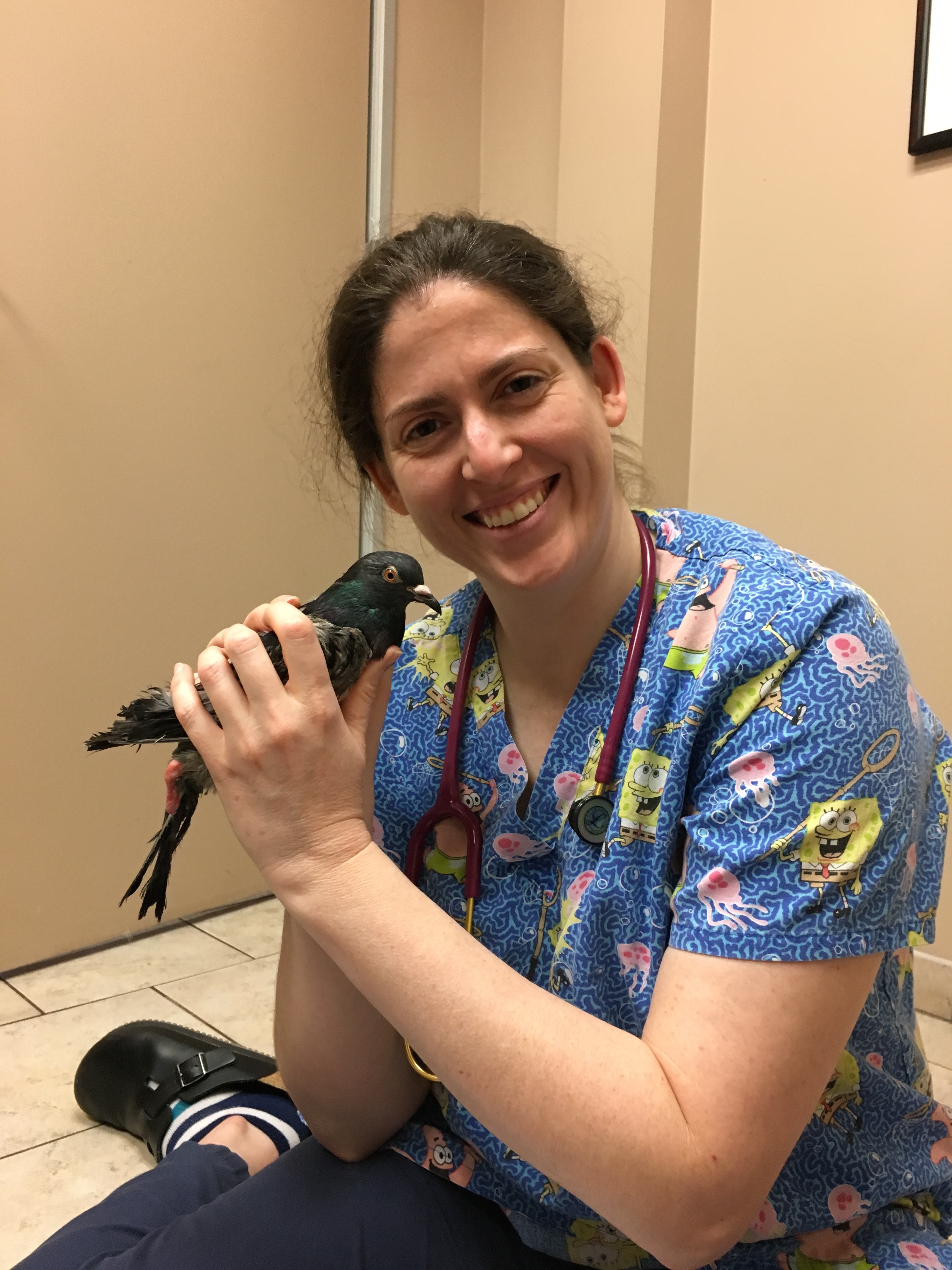 Dr. Brenna Fitzgerald examines River