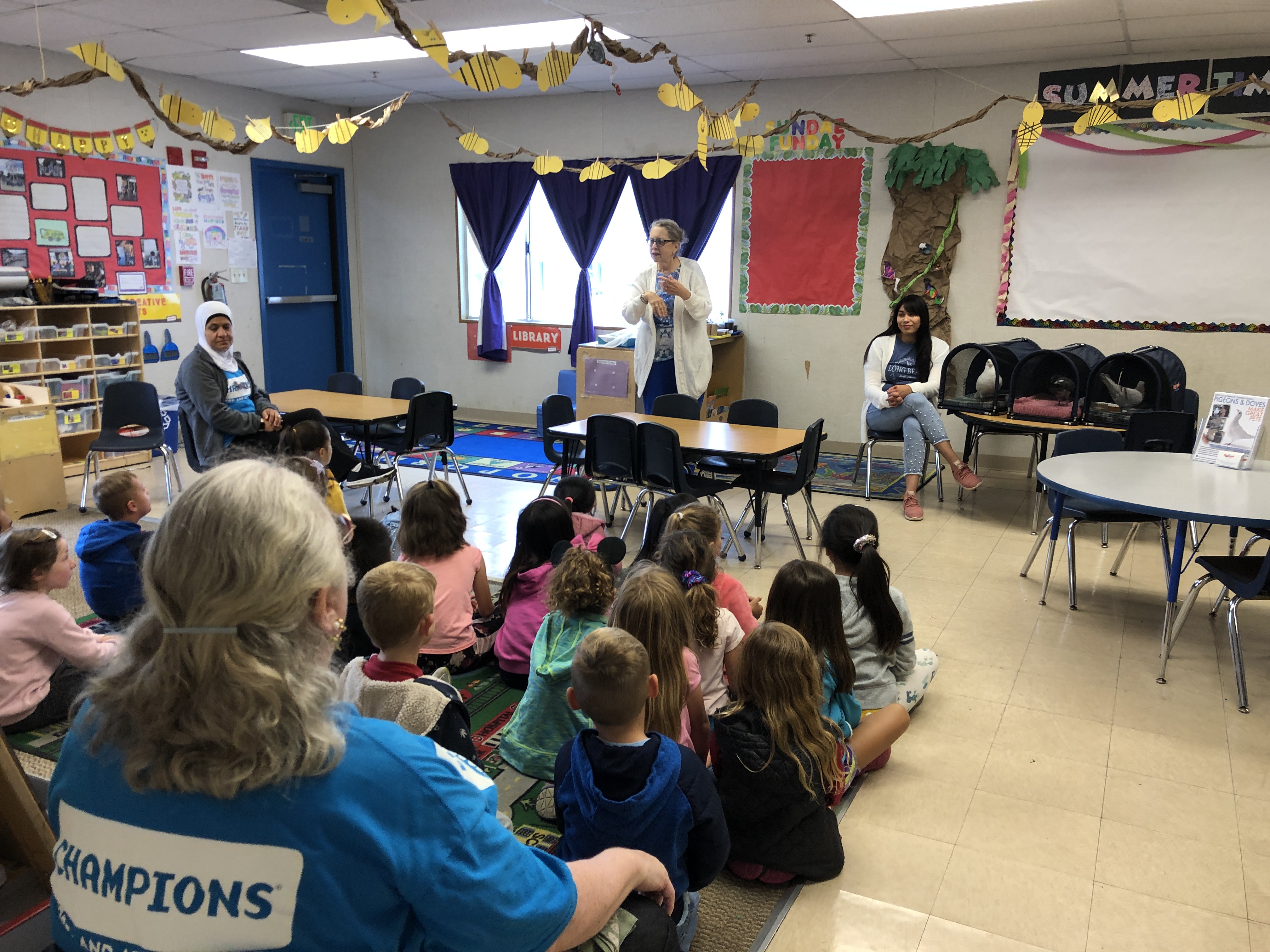 A very focused group of youngsters listening to a an humane education presentation