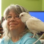 Adopter & volunteer with her pet pigeon