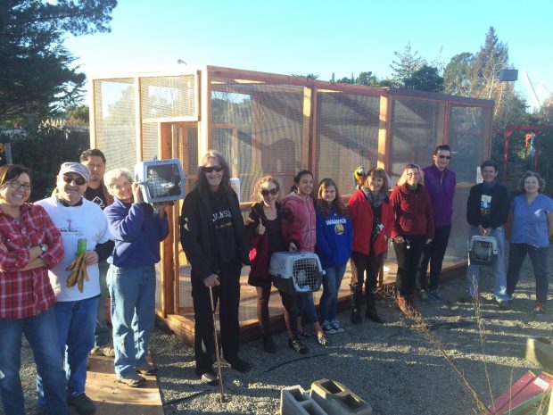 A few of the many volunteers & supporters who helped make this aviary happen